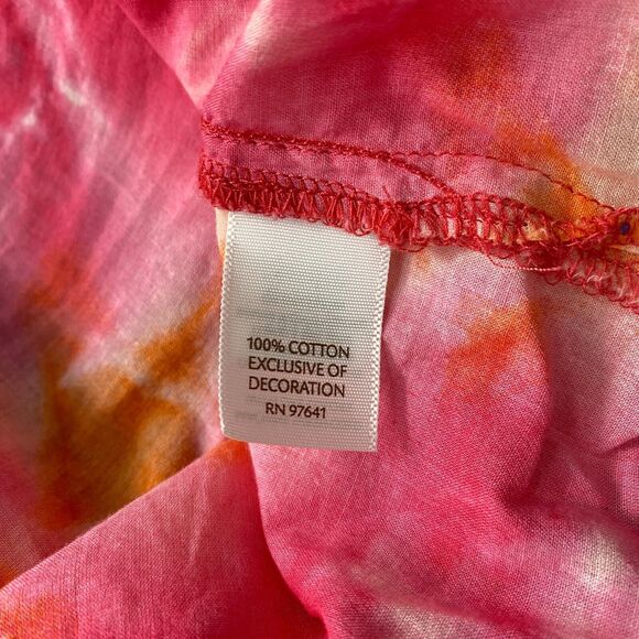 J Jill Top Women Medium Tie Dye Beaded Embroidered Shirt Blouse Bright Colorful - Picture 9 of 11